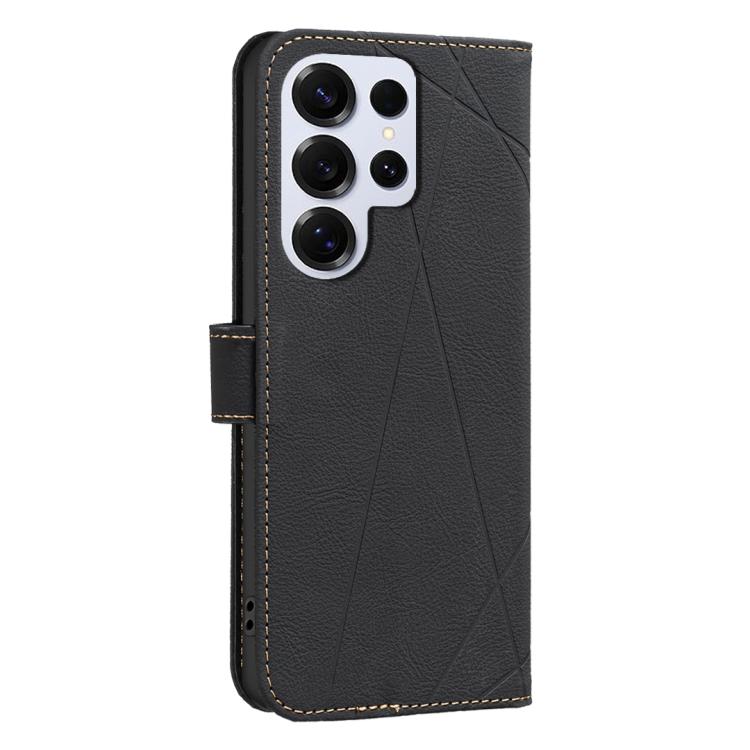 For Samsung Galaxy S25 Ultra 5G Geometric Pattern RFID Leather Phone Case