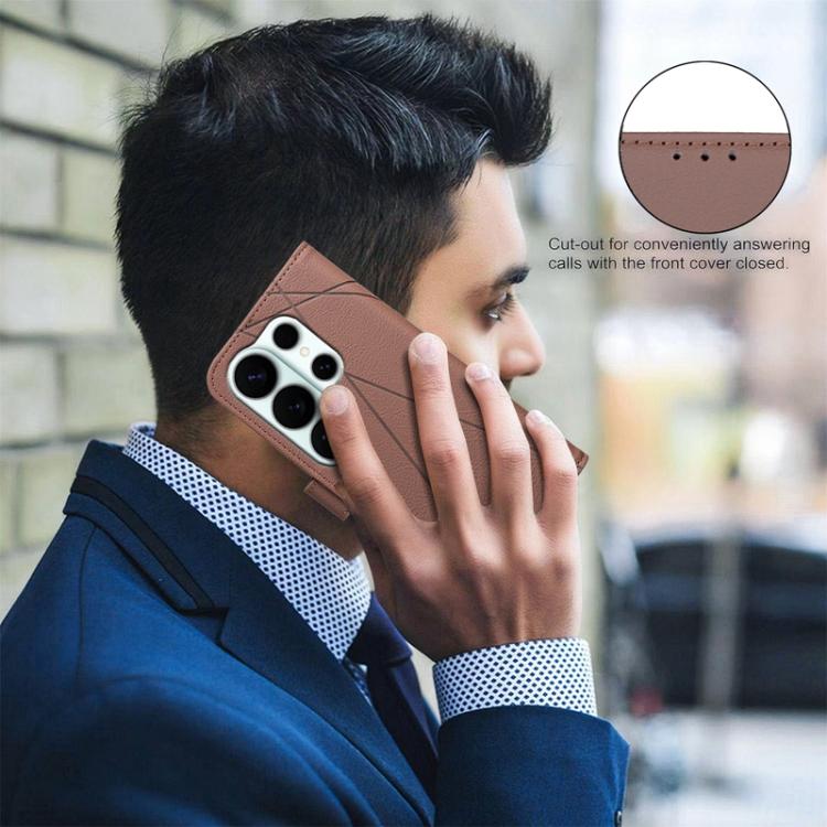 For Samsung Galaxy S26 Ultra 5G Geometric Pattern RFID Leather Phone Case