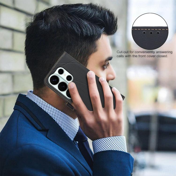 For Samsung Galaxy S26 Ultra 5G Geometric Pattern RFID Leather Phone Case