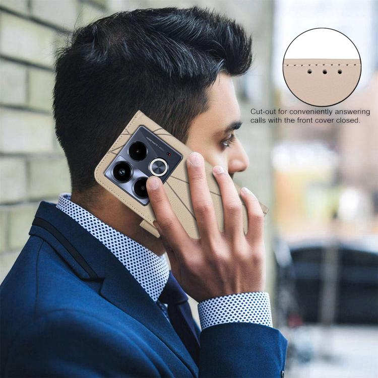 For Infinix Note 40 4G Geometric Pattern RFID Leather Phone Case