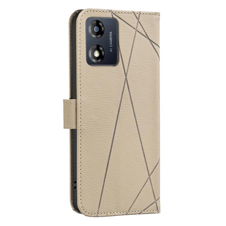 For Motorola Moto E13 4G Geometric Pattern RFID Leather Phone Case