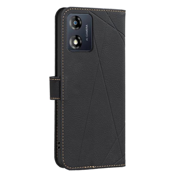 For Motorola Moto E13 4G Geometric Pattern RFID Leather Phone Case