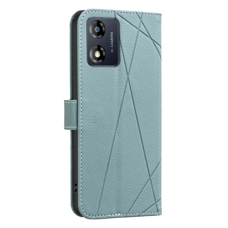 For Motorola Moto E13 4G Geometric Pattern RFID Leather Phone Case