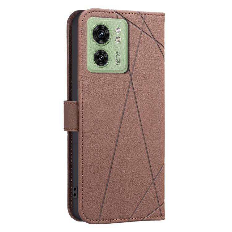 For Motorola Edge 40 Geometric Pattern RFID Leather Phone Case