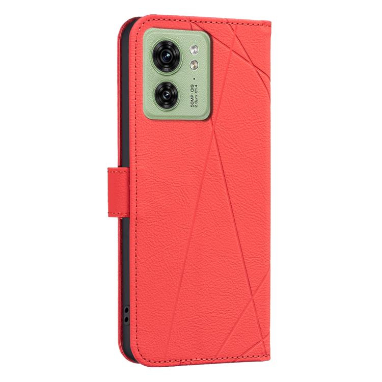 For Motorola Edge 40 Geometric Pattern RFID Leather Phone Case