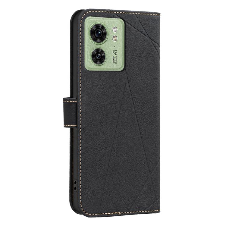 For Motorola Edge 40 Geometric Pattern RFID Leather Phone Case