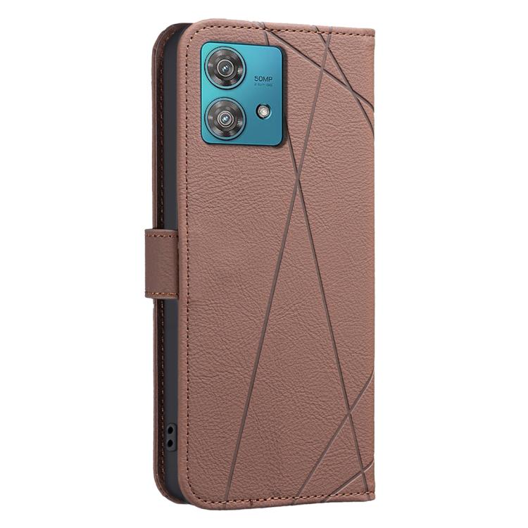 For Motorola Edge 40 Neo Geometric Pattern RFID Leather Phone Case