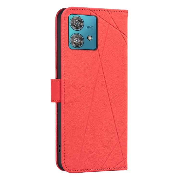 For Motorola Edge 40 Neo Geometric Pattern RFID Leather Phone Case