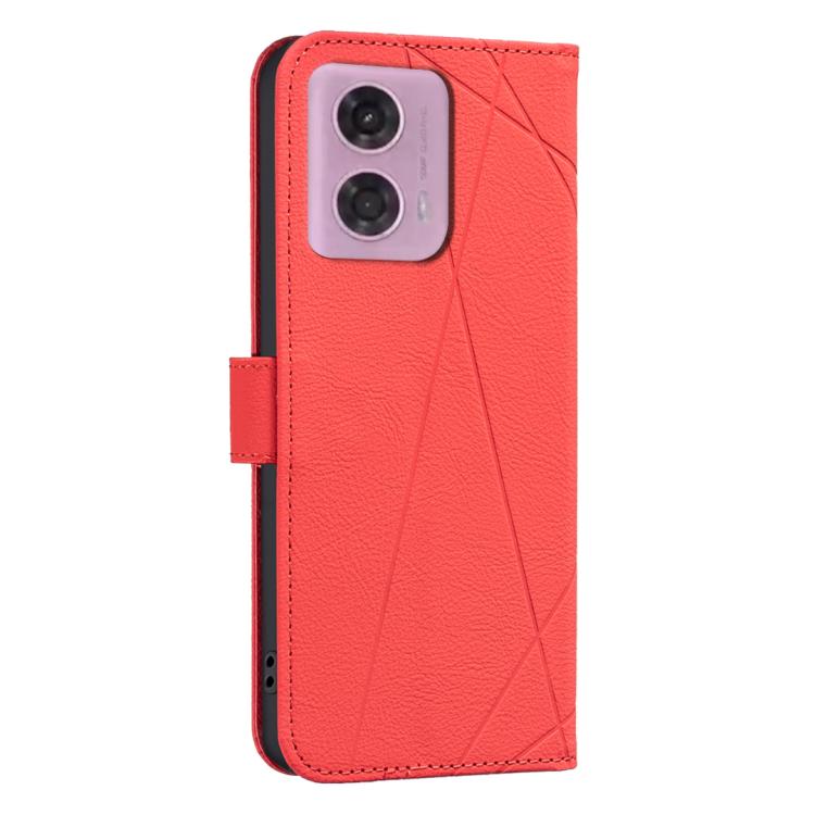 For Motorola Moto G04 / G24 / E14 Geometric Pattern RFID Leather Phone Case