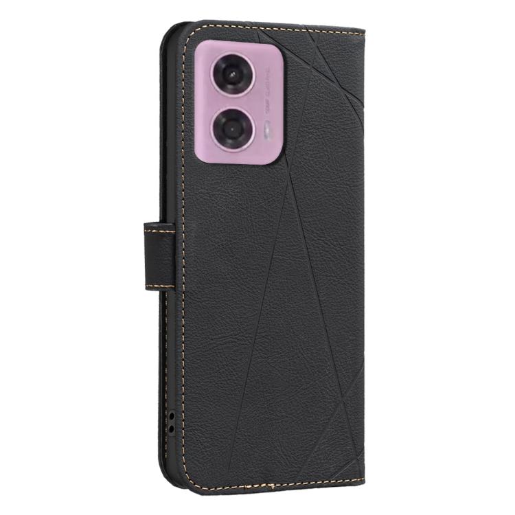 For Motorola Moto G04 / G24 / E14 Geometric Pattern RFID Leather Phone Case