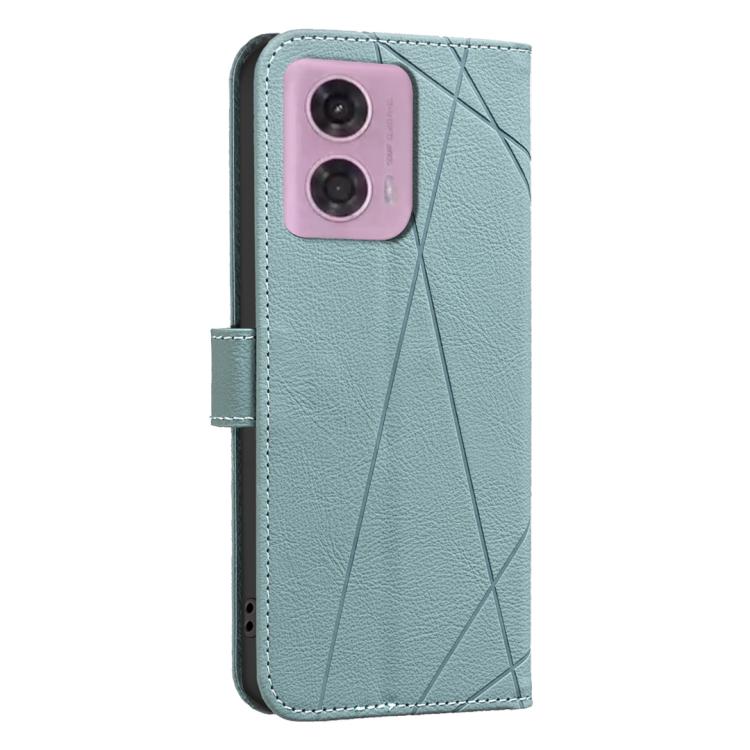 For Motorola Moto G04 / G24 / E14 Geometric Pattern RFID Leather Phone Case