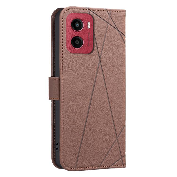 For Motorola Moto G05 / E15 Geometric Pattern RFID Leather Phone Case