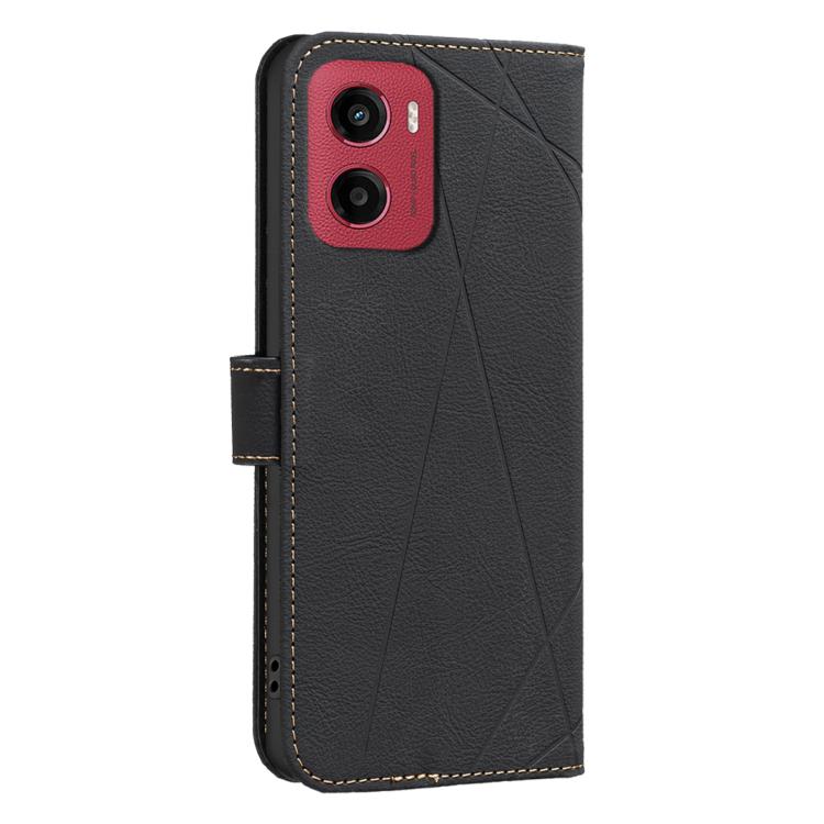 For Motorola Moto G05 / E15 Geometric Pattern RFID Leather Phone Case