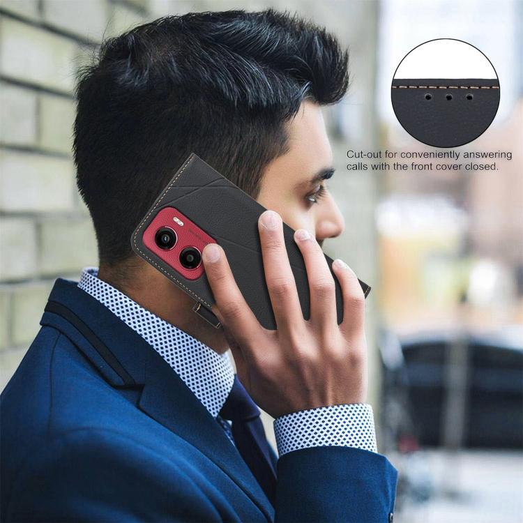 For Motorola Moto G05 / E15 Geometric Pattern RFID Leather Phone Case