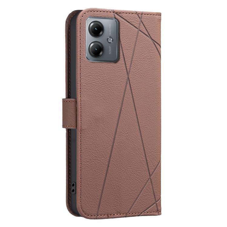 For Motorola Moto G14 4G / G54 5G EU Geometric Pattern RFID Leather Phone Case