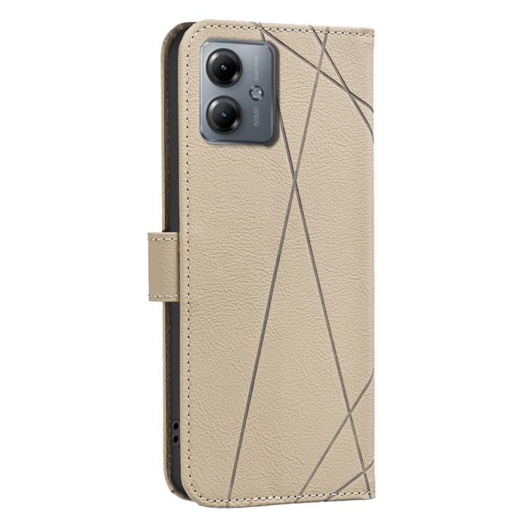 For Motorola Moto G14 4G / G54 5G EU Geometric Pattern RFID Leather Phone Case