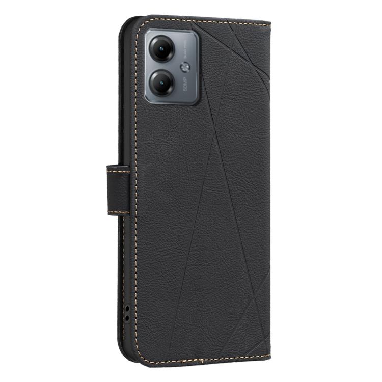 For Motorola Moto G14 4G / G54 5G EU Geometric Pattern RFID Leather Phone Case