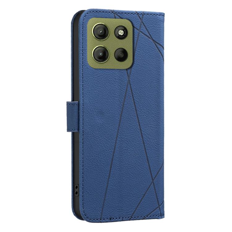 For Motorola Moto G15 Geometric Pattern RFID Leather Phone Case