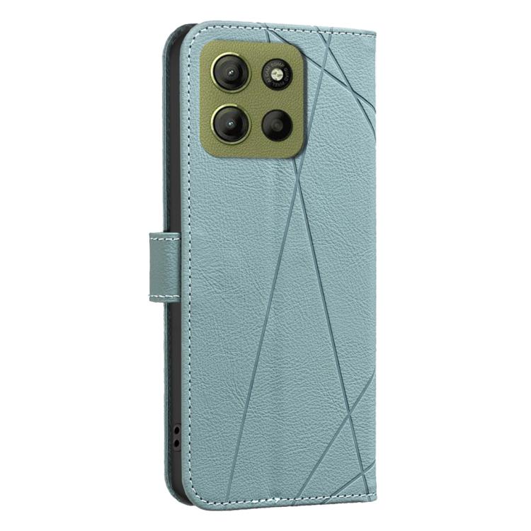 For Motorola Moto G15 Geometric Pattern RFID Leather Phone Case