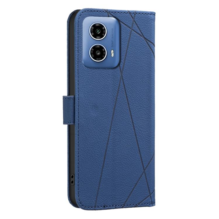 For Motorola Moto G34 5G Geometric Pattern RFID Leather Phone Case