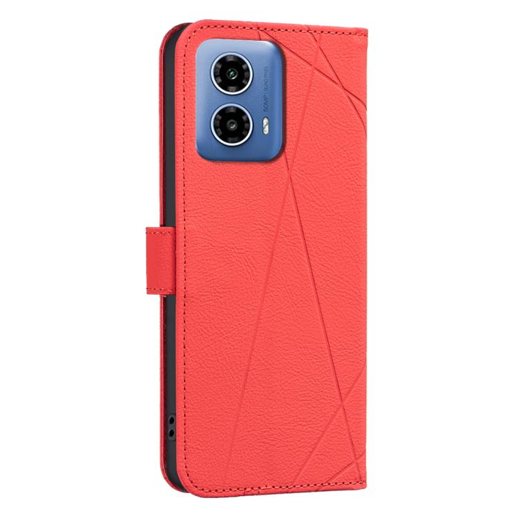 For Motorola Moto G34 5G Geometric Pattern RFID Leather Phone Case