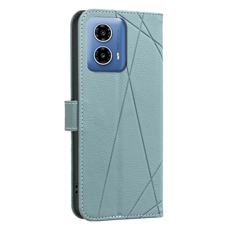 For Motorola Moto G34 5G Geometric Pattern RFID Leather Phone Case