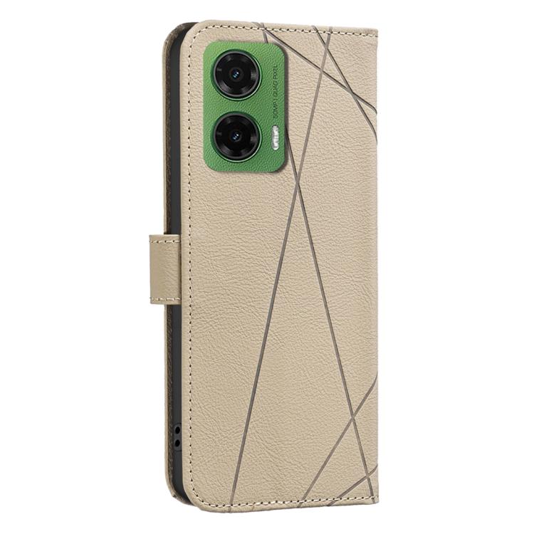 For Motorola Moto G35 5G Geometric Pattern RFID Leather Phone Case