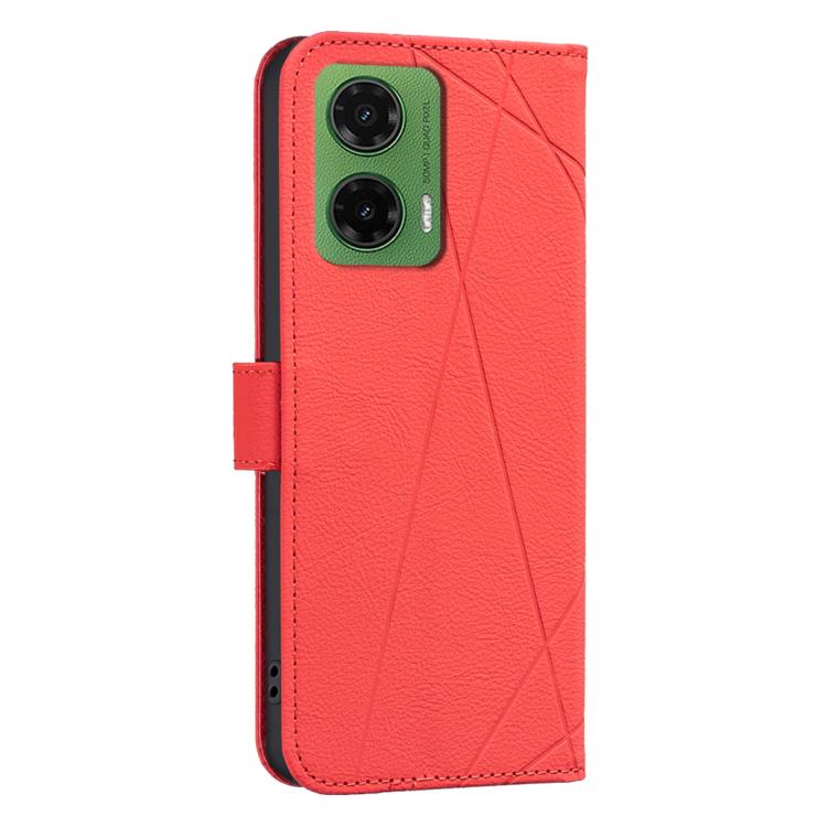 For Motorola Moto G35 5G Geometric Pattern RFID Leather Phone Case