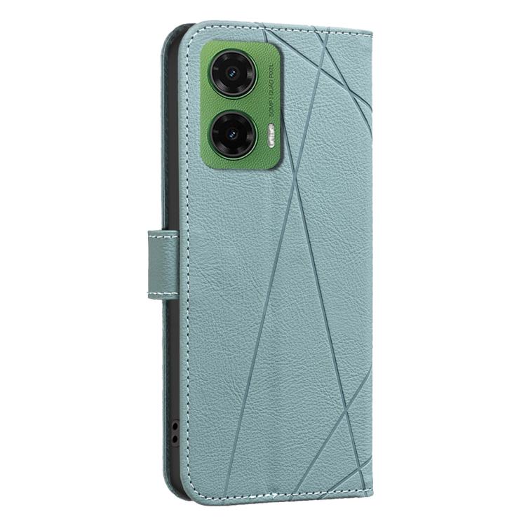 For Motorola Moto G35 5G Geometric Pattern RFID Leather Phone Case