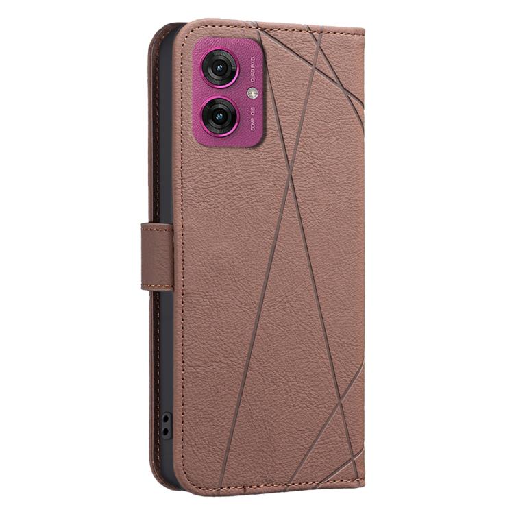 For Motorola Moto G55 5G Geometric Pattern RFID Leather Phone Case