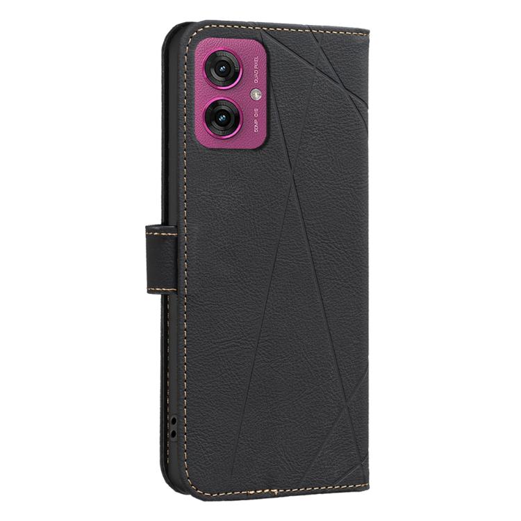 For Motorola Moto G55 5G Geometric Pattern RFID Leather Phone Case