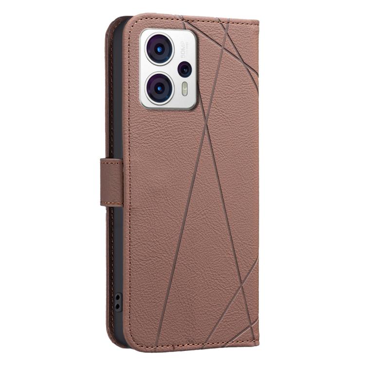 For Motorola Moto G73 5G Geometric Pattern RFID Leather Phone Case