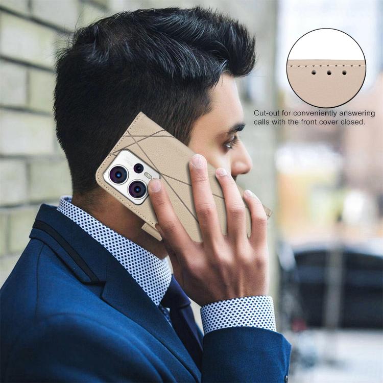 For Motorola Moto G73 5G Geometric Pattern RFID Leather Phone Case