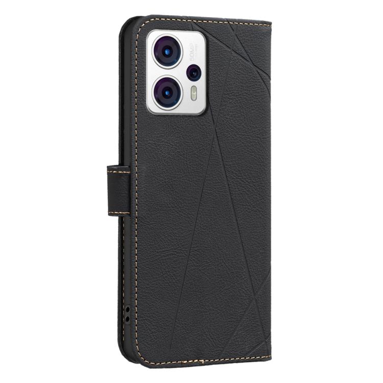 For Motorola Moto G73 5G Geometric Pattern RFID Leather Phone Case