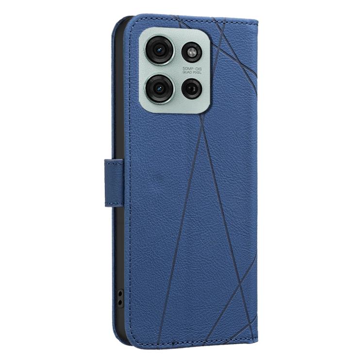 For Motorola Moto G75 Geometric Pattern RFID Leather Phone Case
