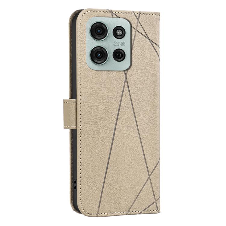 For Motorola Moto G75 Geometric Pattern RFID Leather Phone Case