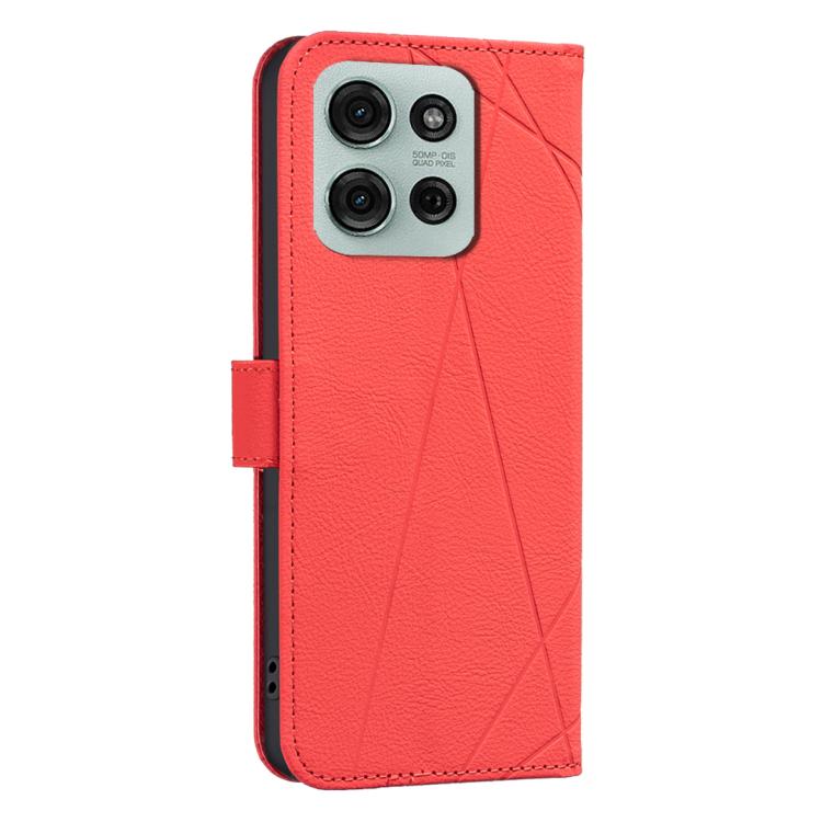 For Motorola Moto G75 Geometric Pattern RFID Leather Phone Case