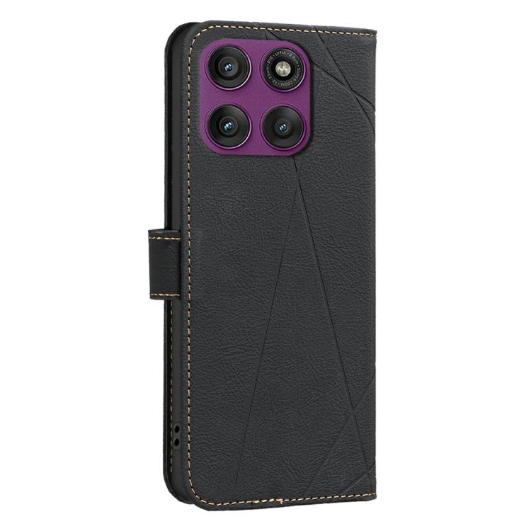 For Motorola Edge 60 Pro Geometric Pattern RFID Leather Phone Case