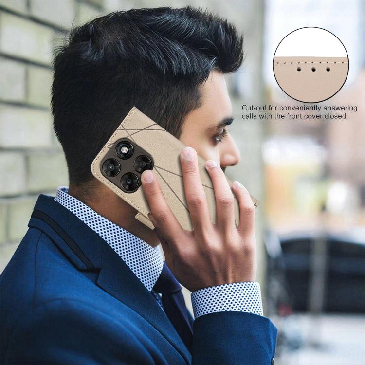 For Motorola Moto G67 5G / G77 5G Geometric Pattern RFID Leather Phone Case