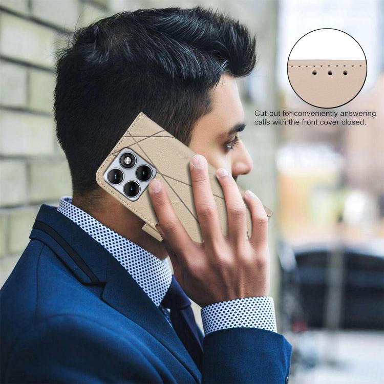 For Motorola Edge 70 Fusion 5G Geometric Pattern RFID Leather Phone Case