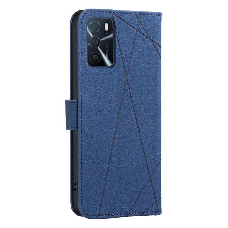 For OPPO A16 / A16S / A54S / A55 5G Geometric Pattern RFID Leather Phone Case