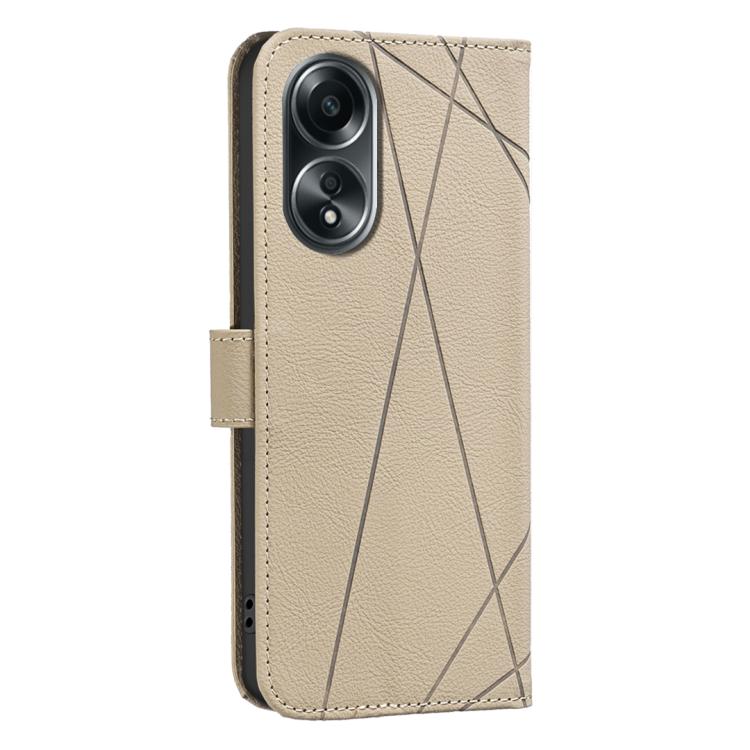For OPPO A58 4G Geometric Pattern RFID Leather Phone Case