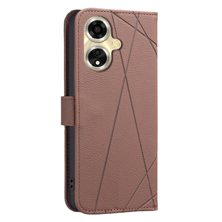 For OPPO A59 5G Geometric Pattern RFID Leather Phone Case