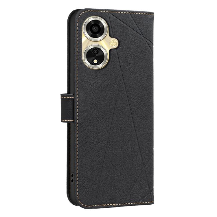 For OPPO A59 5G Geometric Pattern RFID Leather Phone Case
