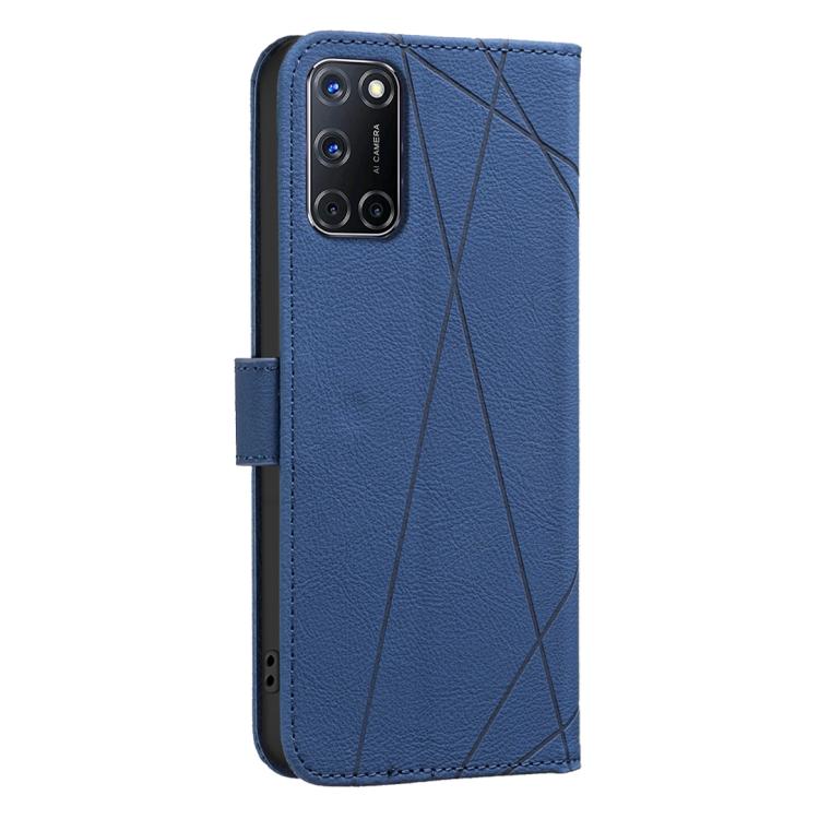 For OPPO A72 / A52 / A92 Geometric Pattern RFID Leather Phone Case