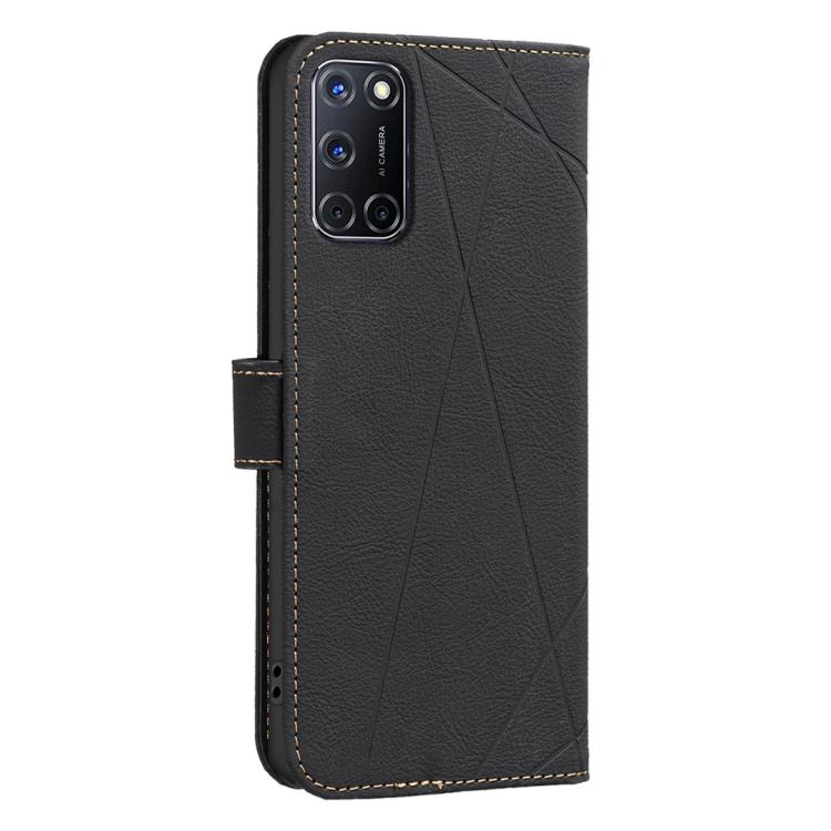 For OPPO A72 / A52 / A92 Geometric Pattern RFID Leather Phone Case
