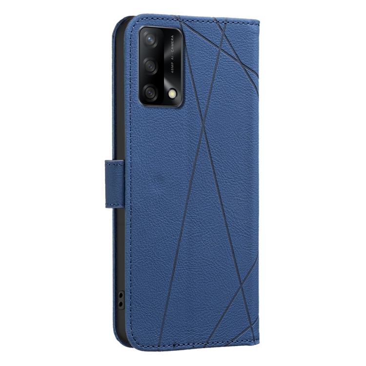 For OPPO A74 4G / F19 4G Geometric Pattern RFID Leather Phone Case