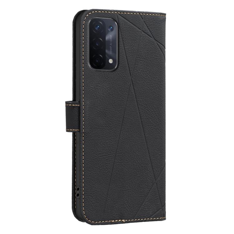 For OPPO A74 5G / A93 5G / A54 5G Geometric Pattern RFID Leather Phone Case