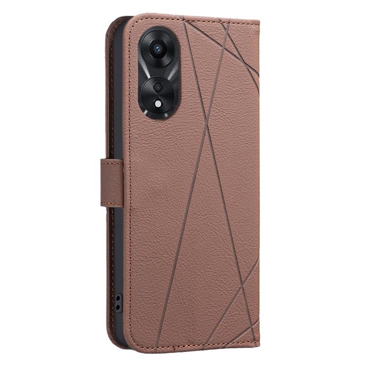 For OPPO A78 5G Geometric Pattern RFID Leather Phone Case