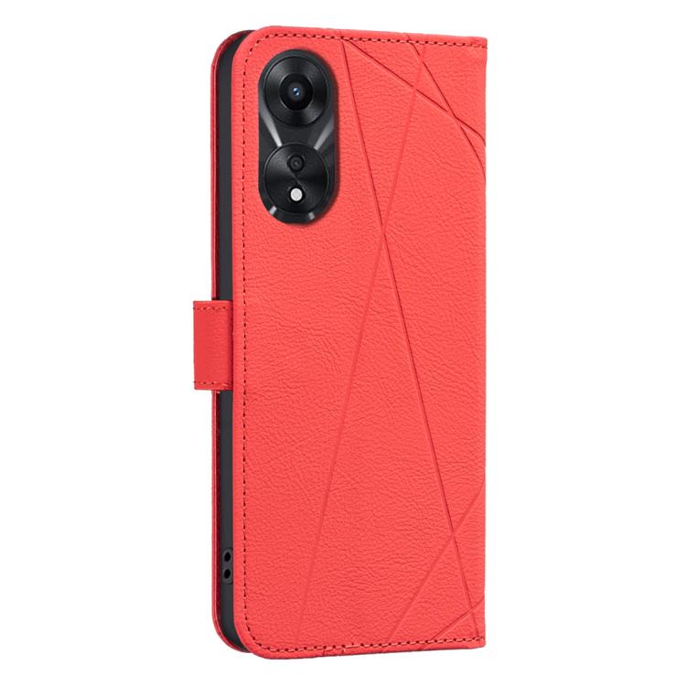 For OPPO A78 5G Geometric Pattern RFID Leather Phone Case